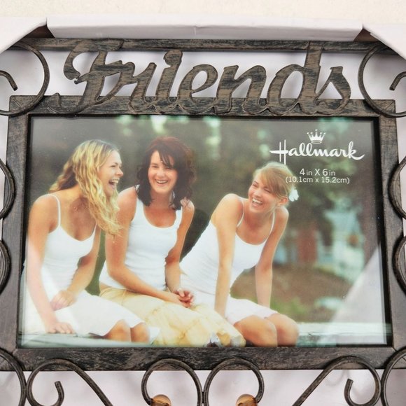 Hallmark Friends Metal Picture Frame 4x6 Beaded Decorative Table Top Home Decor - Picture 5 of 8